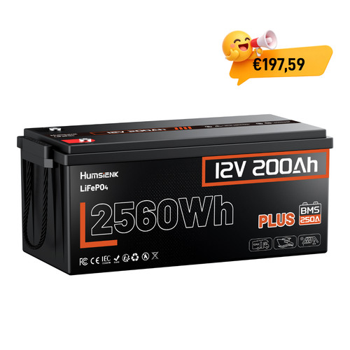 Humsienk 12v 200ah lifepo4 - 200ah,