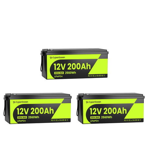 12v 200ah lifepo4 - 3x,