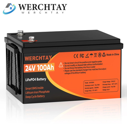 Werchtay 24v 100ah lifepo4 - 100ah,
